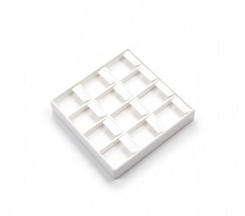 White Leatherette 12 Earring Tray