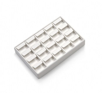 White Leatherette 20 Earring Tray