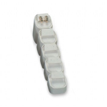White Leatherette Earring Tower