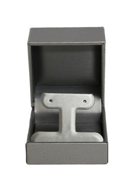 Silver Leatherette Earring Tree Box