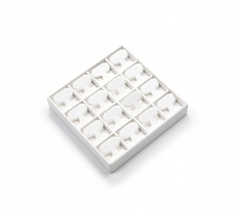 White Leatherette 16 Earring Tree Tray