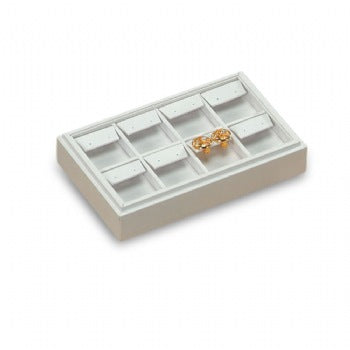 White Leatherette 8 Drop Earring Tray