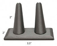 2 Finger Steel Gray Ring Stand Holder Jewelry Display
