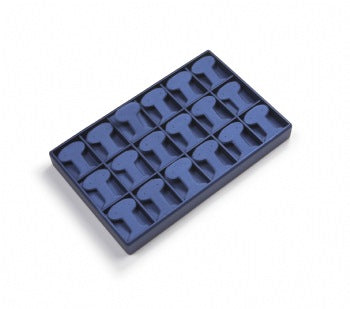 Navy Blue Leatherette 18 Earring Tree Tray