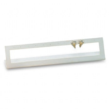 White Leatherette Earring Stand
