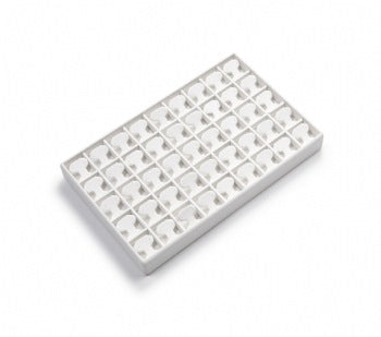 White Leatherette 45 Earring Tree Tray