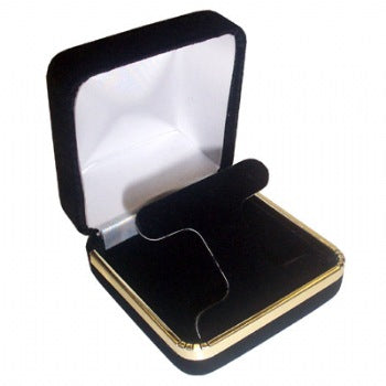 Velveteen Earring Tree Box with Gold Rim