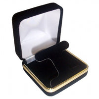 Black Velveteen Earring Tree Box with Gold Rim