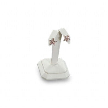 White Leatherette Earring Stand