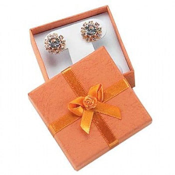 Assorted Colors Cardboard Earring Tree Box with Bow