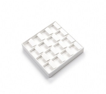 White Leatherette 16 Earring Tray