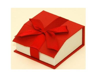 Linen Paper Combination T-Earring and Pendant Box with Magnetic Closure