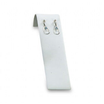 White Leatherette 8 Pairs Earring Stand
