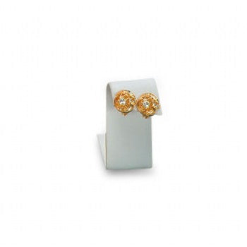 White Leatherette Short Earring Stand