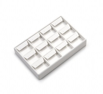 White Leatherette 12 Earring Tray