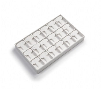 White Leatherette 18 Earring Tree Tray