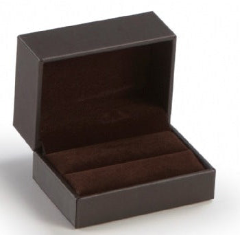 Chocolate Leatherette Double Ring Slit Box