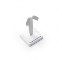 White Leatherette Earring Stand