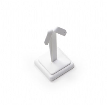 White Leatherette Earring Stand