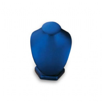 Navy Blue Leatherette Small Wood Neckform Stand