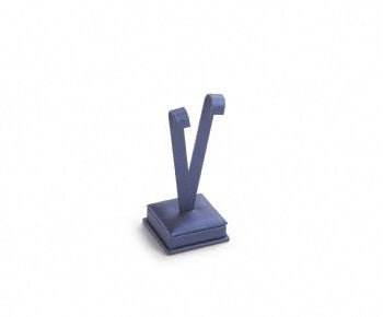 Navy Blue Leatherette Tall Earring Stand