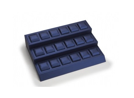 Navy Blue Leatherette 18 Watch Stand