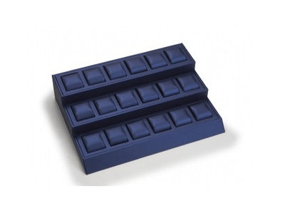 Navy Blue Leatherette 18 Watch Stand