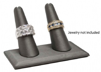 2 Finger Steel Gray Ring Stand Holder Jewelry Display