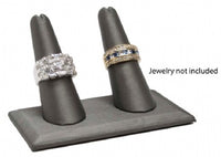 2 Finger Steel Gray Ring Stand Holder Jewelry Display