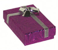 Assorted Colors Shiny Cardboard Pendant Box with a Bow