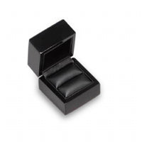 A high gloss black lacquered wood ring box 