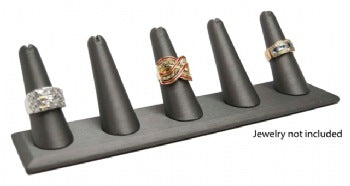 5 Finger Steel Gray Ring Stand Holder Jewelry Display