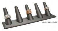 5 Finger Steel Gray Ring Stand Holder Jewelry Display