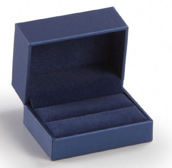 Navy Leatherette Double Ring Slit Box