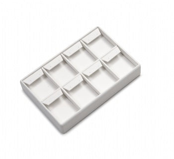 White Leatherette 8 Earring Tray