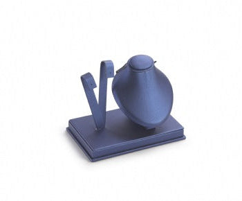 Navy Blue Leatherette Earring/Pendant Stand