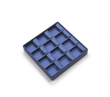 Navy Blue Leatherette 12 Earring Tray