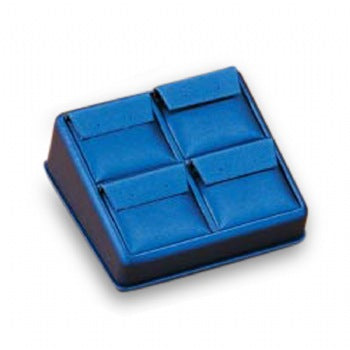 Navy Blue Leatherette 4 Earring Stand