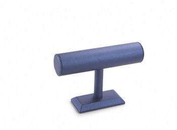 Navy Blue Leatherette Short Bangle T-Bar
