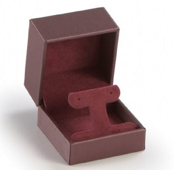 Burgundy Leatherette Earring Tree Box