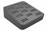 12 Slot Steel Gray Ring/Cufflink Tray Stand Holder Jewelry Display