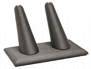 2 Finger Steel Gray Ring Stand Holder Jewelry Display