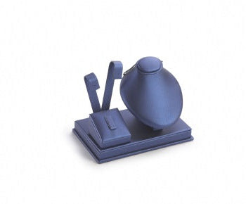 Navy Blue Leatherette Earring/Ring/Pendant Stand