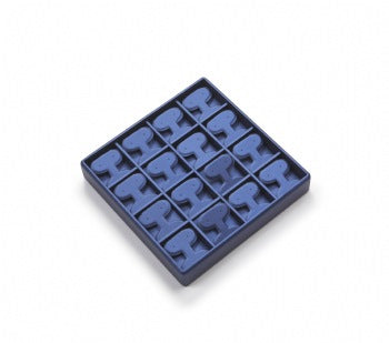 Navy Blue Leatherette 16 Earring Tree Tray