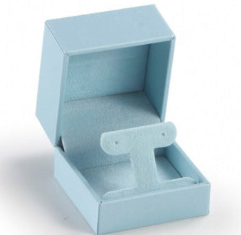 Light Blue Leatherette Earring Tree Box