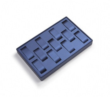 Navy Blue Leatherette 11 Watch Tray