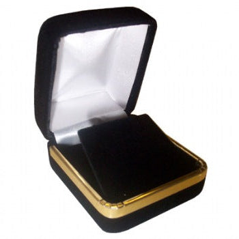 Velveteen Earring Flap Box with Gold Rim