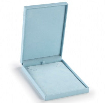 Light Blue Leatherette Necklace Box