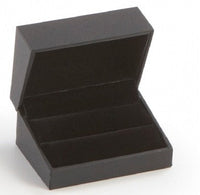 Black Textured Leatherette Double Ring Slot Box
