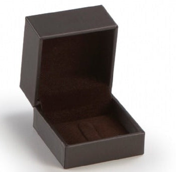 Chocolate Leatherette Ring Clip Box